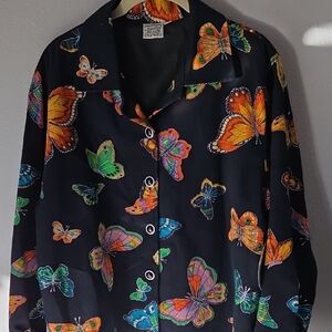 Parsley & Sage Orange and Black Patterned Shirt